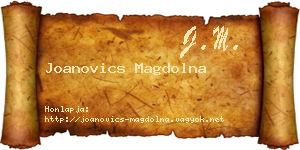 Joanovics Magdolna névjegykártya